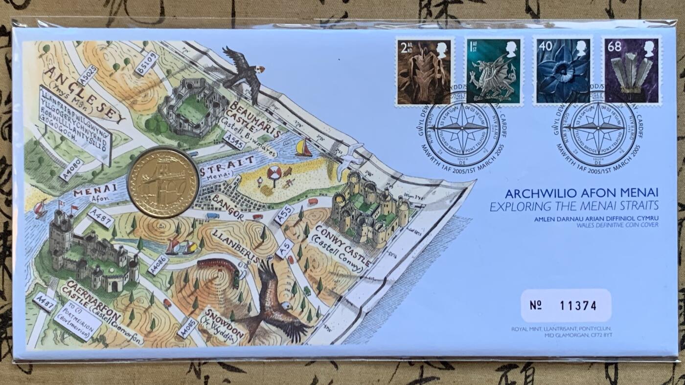 《竞宝斋》第470场 周日，周一，周二 3场连拍 （全场包邮）欢迎送拍 四枚一组 2004-2007年英国1英镑邮币封首日封 桥系列