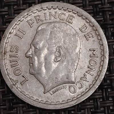 布加迪🐬～世界钱币(上海)🌾第 281 期 /  各国套币和散币 - 摩纳哥🇲🇨 1943年 1法郎铝币