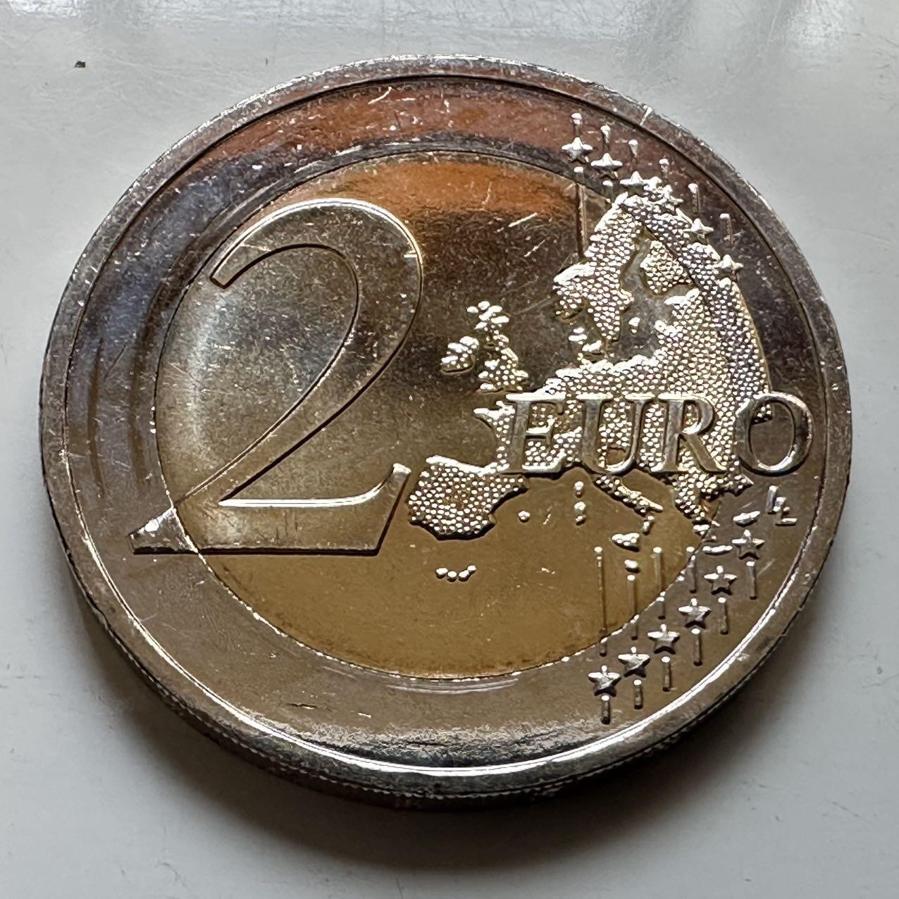 🌹外币初藏🌹🐯2026年第29场   欧元纪念币 接代拍 塞浦路斯 2023年 央行成立60周年 2欧元双色纪念币