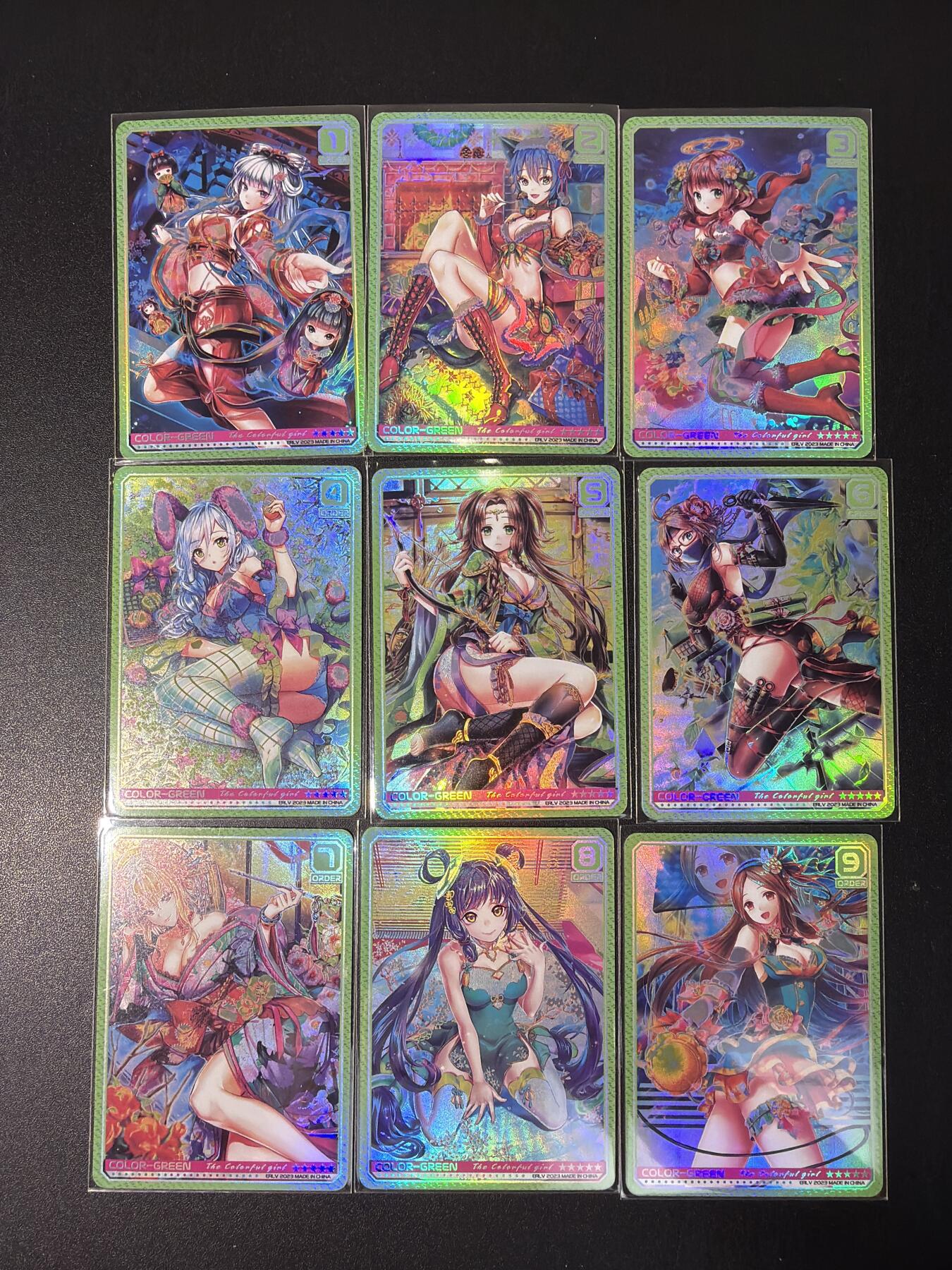 NO.27 好又多金牌大场，每周一站式配齐，方便凑单！（周6晚9点截拍，卖家送拍0抽成！） 驴打滚 色彩女孩系列 第四弹-绿色 一套9张 折光彩闪