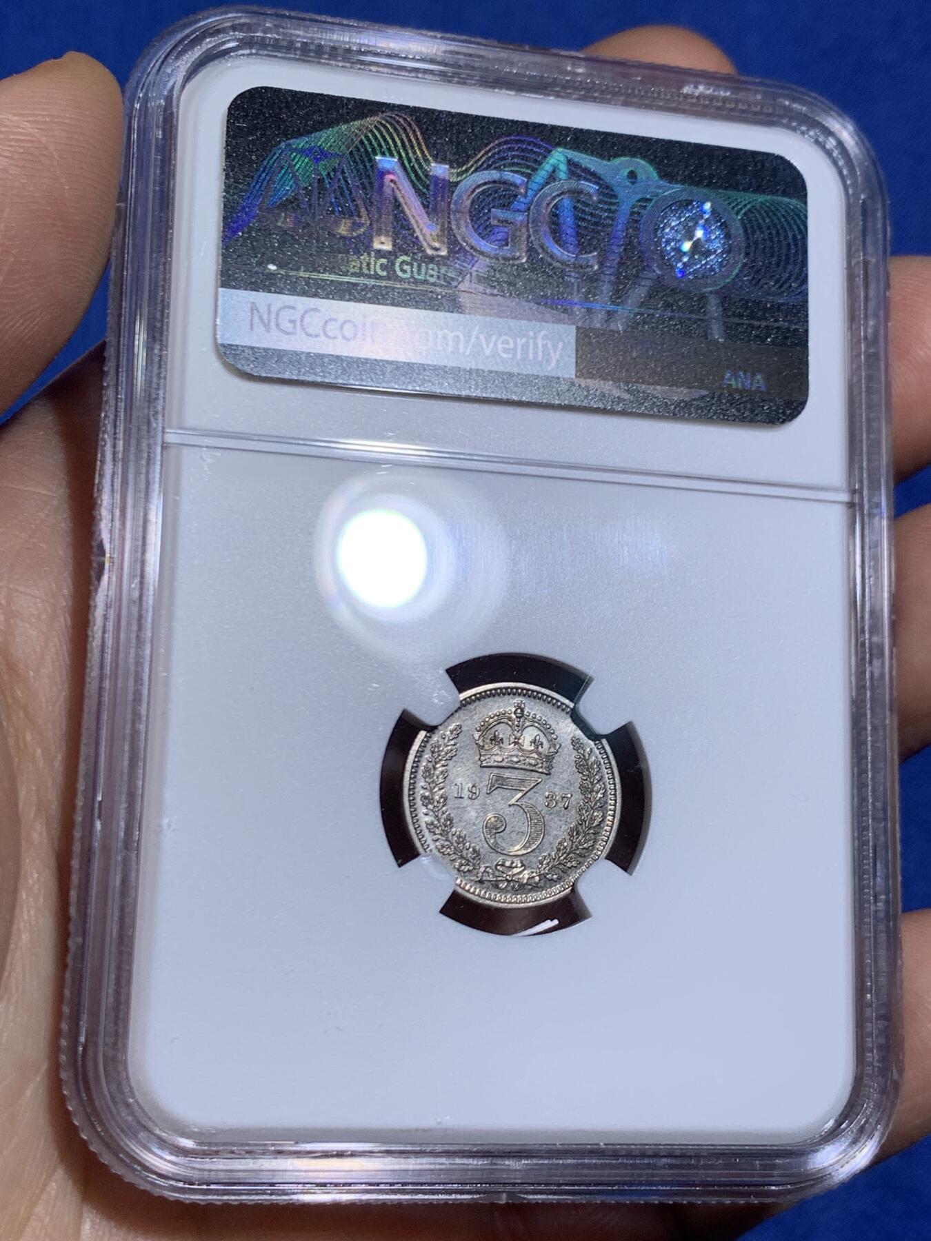 《竞宝斋》第470场 周日，周一，周二 3场连拍 （全场包邮）欢迎送拍 四枚一组 NGC PF64-66 英国1937年乔治六世精制濯足银币一套