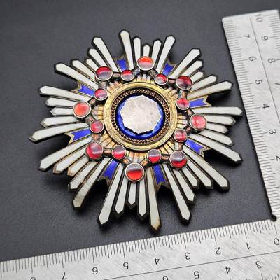 0元起拍勋章 第339期 咸鱼国勋章拍卖专场 3月18日（周三）下午6：00开始 - 日本战时 二等瑞宝章 银制 两条白色珐琅有裂