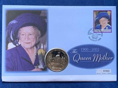 《竞宝斋》第470场 周日，周一，周二 3场连拍 （全场包邮）欢迎送拍 - 英属维京群岛2002年女王母亲葬礼1元纪念币，邮币首日封编号0363
