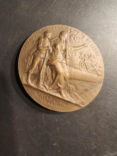 老王徽章第187期 - 法国战争部铜级战争准备大铜章    直径50mm    重量60g