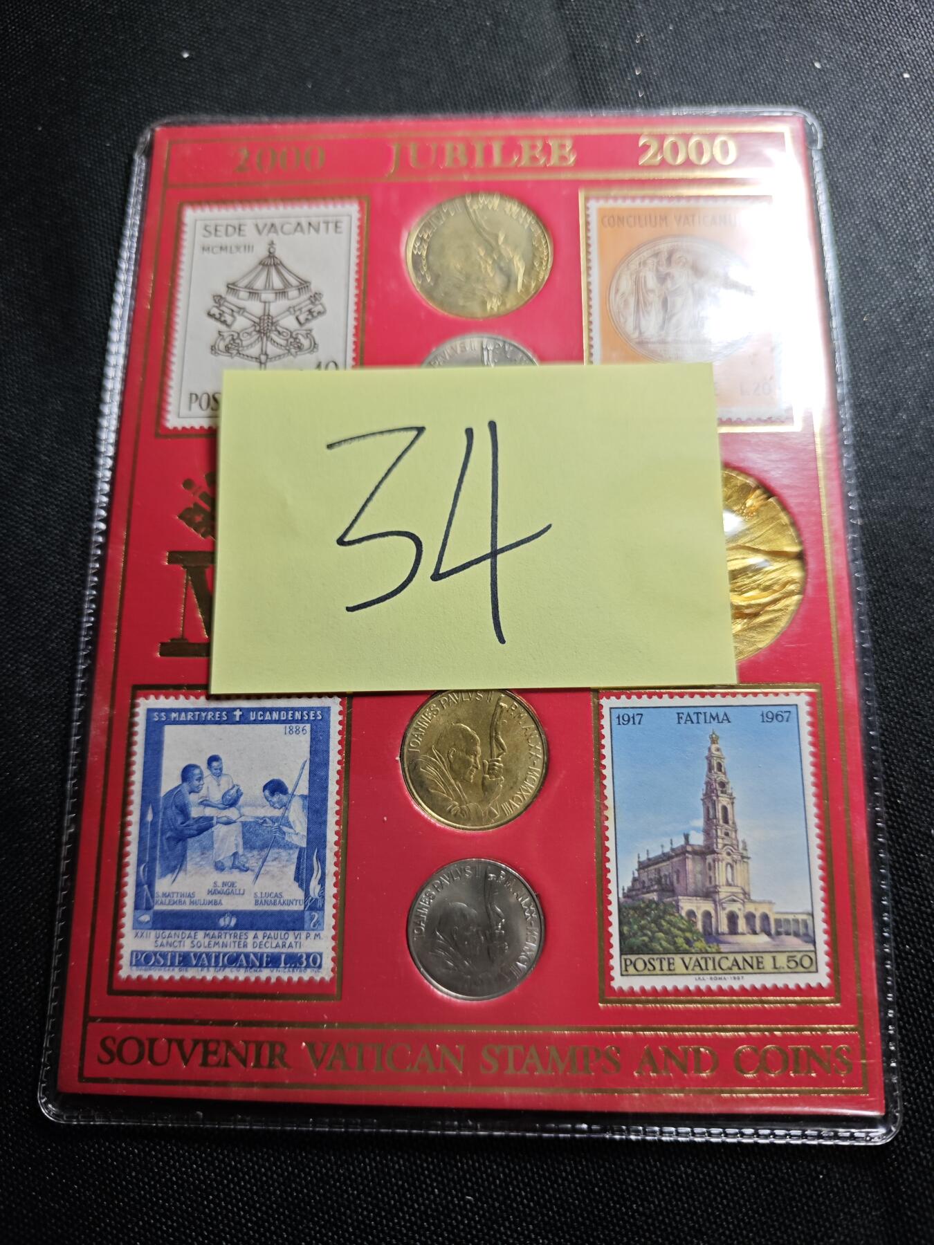 KK钱币收藏小铺   套币专场 2月预留时间 周末发货  梵蒂冈大小面值清年一套 含双色币500里拉 镀金章