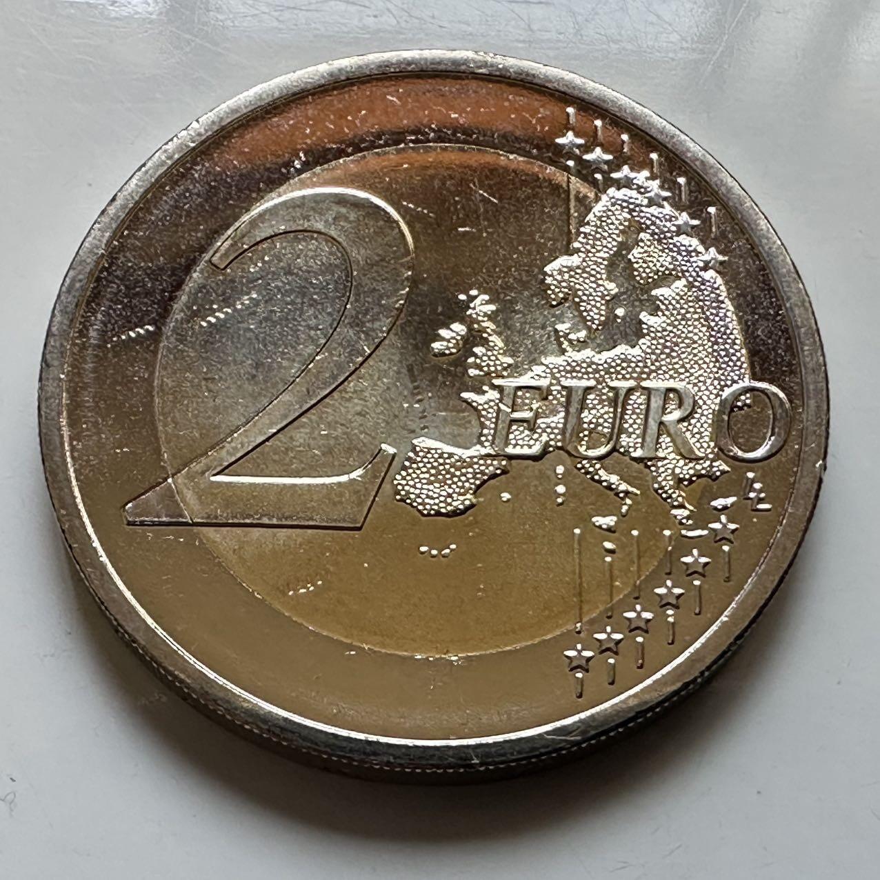 🌹外币初藏🌹🐯2026年第29场   欧元纪念币 接代拍 斯洛伐克 2023年 布拉迪斯拉发邮政200周年 2欧元双色纪念币