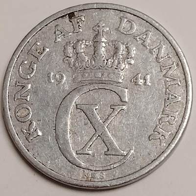 布加迪🐬～世界钱币(上海)🌾第 281 期 /  各国套币和散币 - 丹麦🇩🇰 1941年 5奥尔铝币
