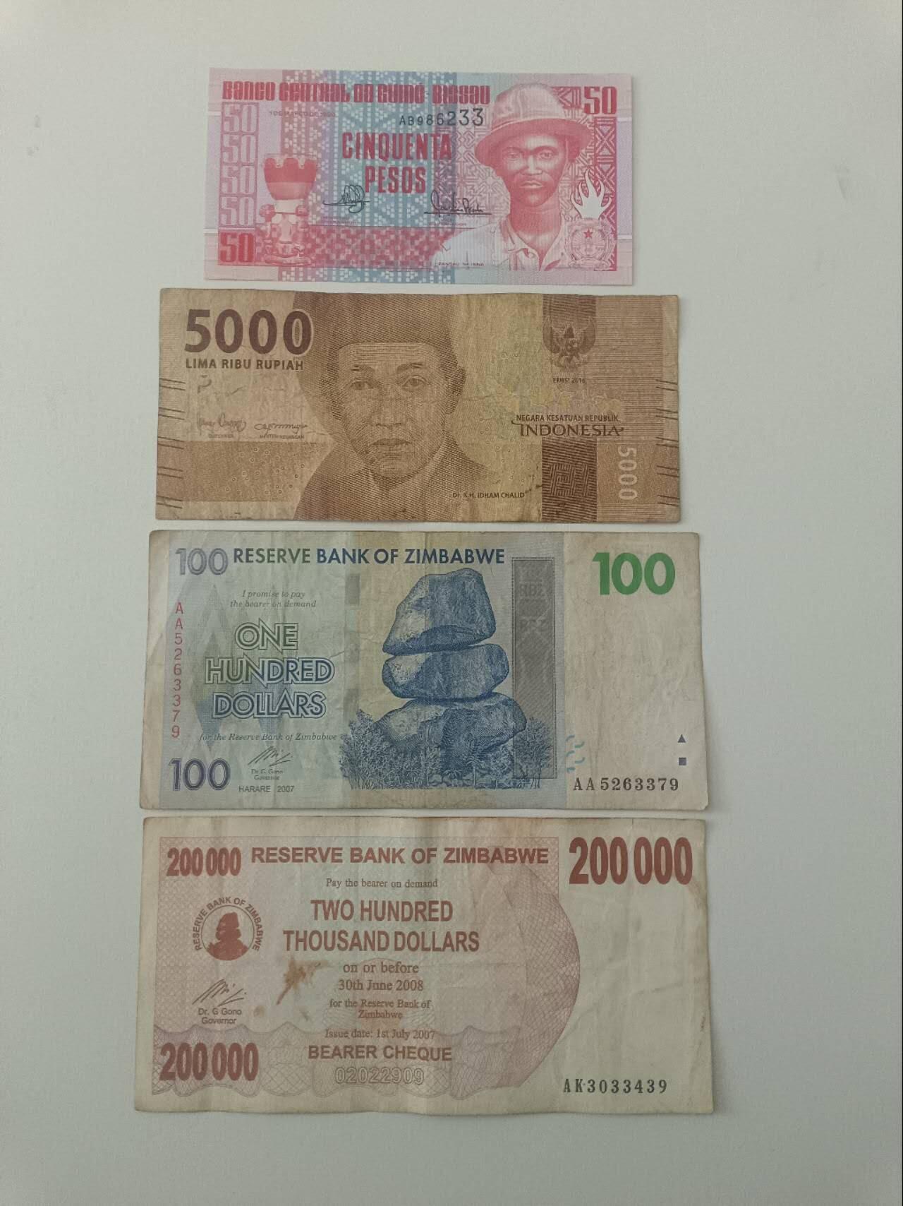 【20260319】非全新纸币和硬币第347场 外国4张纸币