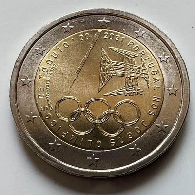 🌹外币初藏🌹🐯2026年第29场   欧元纪念币 接代拍 - 葡萄牙 2021年 东京奥运会 2欧元双色纪念币