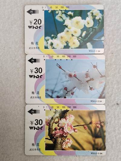 易卡拍卖第83期 - 武汉市市花——梅花（旧卡，多孔卡）。品相如图所示！ ]