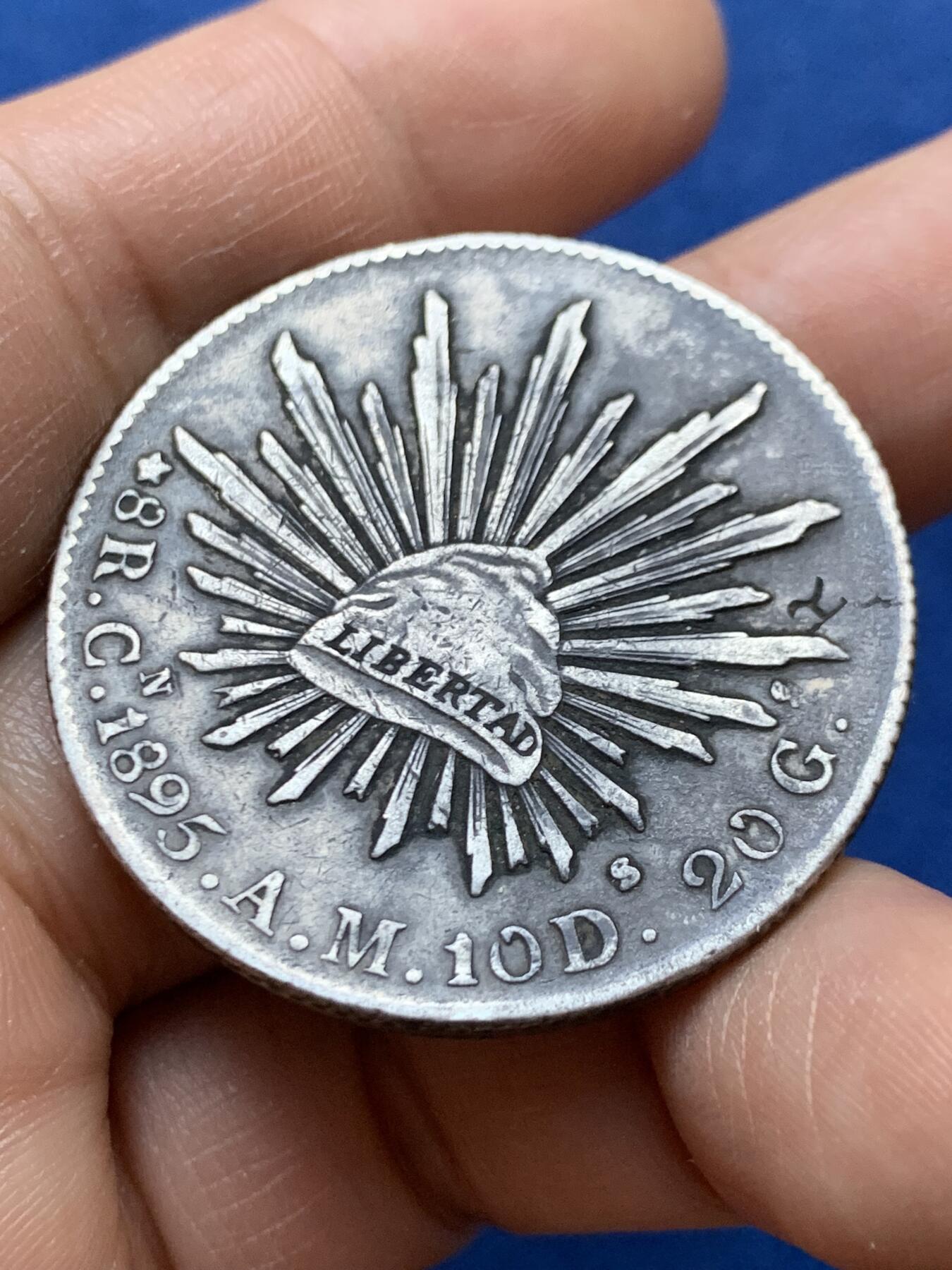 《竞宝斋》第470场 周日，周一，周二 3场连拍 （全场包邮）欢迎送拍 墨西哥 1895年 鹰洋 比索银币