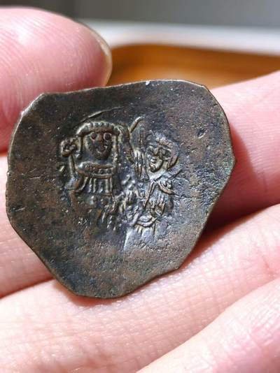 星盘世界钱币拍卖 - 中世纪 - 拜占庭帝国 公元1143–1180年 曼努埃尔一世·科穆宁碟形铜币 特拉奇，由君士坦丁堡造币厂于公元1167年至约1180年间造。经典保加利亚坑。