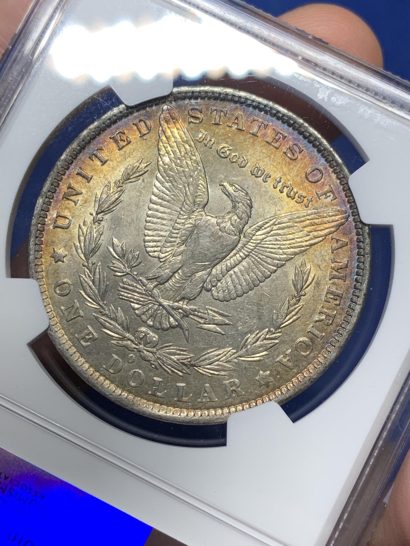 《竞宝斋》第471场 周日，周一，周二 3场连拍 （全场包邮）欢迎送拍 NGC AU58 美国1882年摩根1美元银币