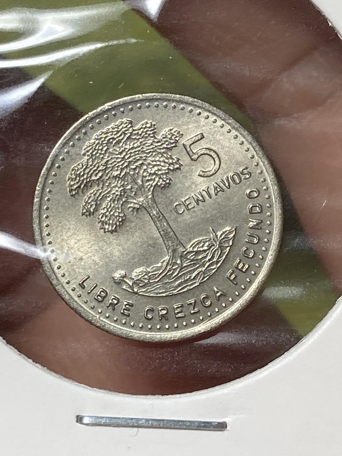 2026年第三十六场(总第二百零五场）外国精品纸夹币场(免佣金) 危地马拉🇬🇹1987年5分(树图案第十三版)