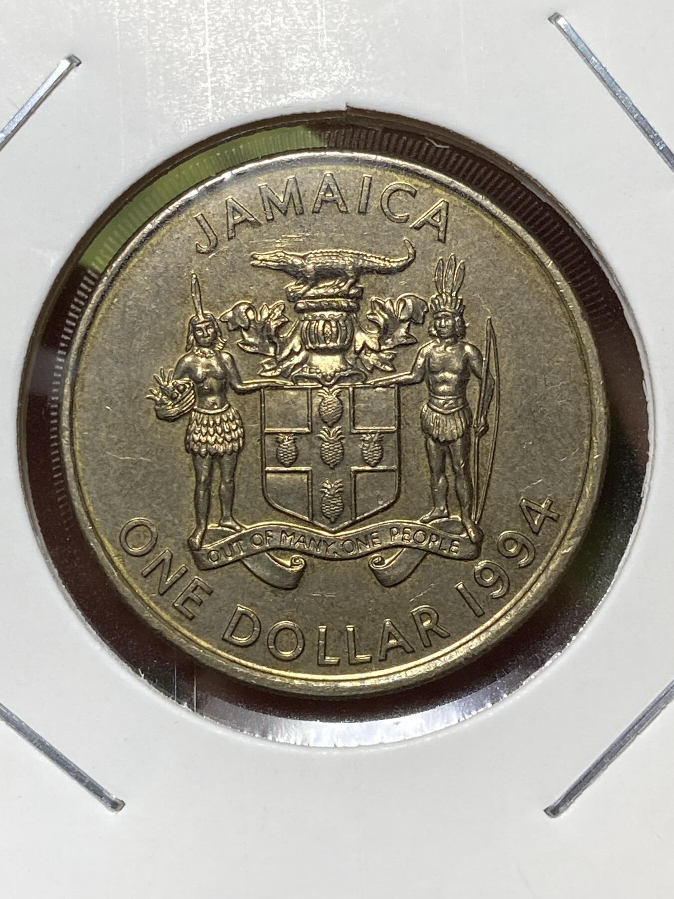 2026年第三十六场(总第二百零五场）外国精品纸夹币场(免佣金) 好品–牙买加🇯🇲1994年1元(第二版，有磁版)