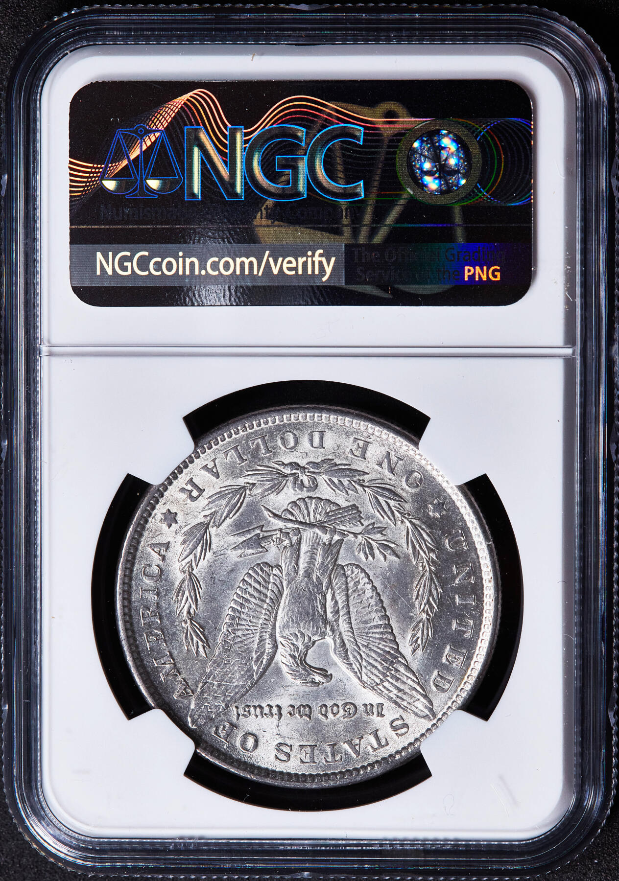 【俄甄集藏】2026年(049)03-18星期三 晚 19:30 全场包邮 美国1888年摩根1美元大银币，NGC MS62，转光品相