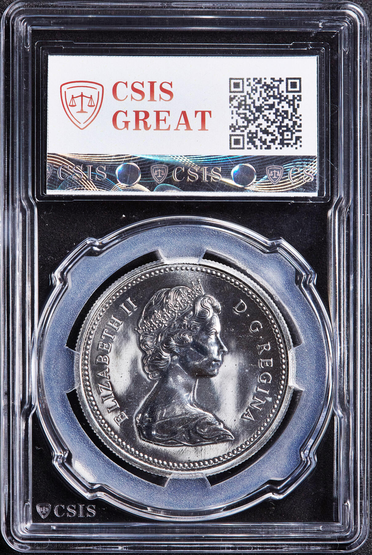 【俄甄集藏】2026年(049)03-18星期三 晚 19:30 全场包邮 英属加拿大1976年伊拉莎白二世纪念联邦议会图书馆建成百年1元银币，信泰 MS68，重23.3276克，500银