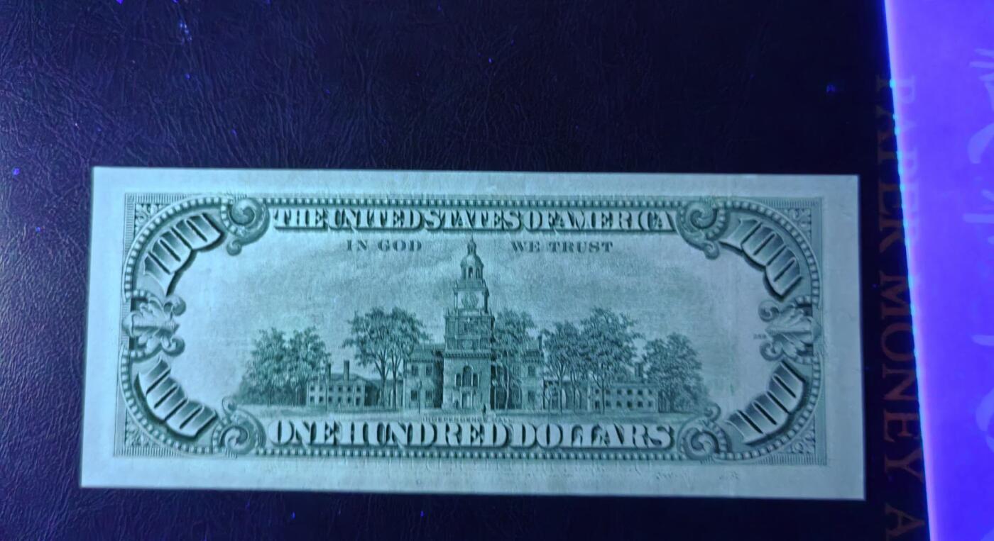 Unc 美国纸币 1993年 100美元纸币 稀少区间