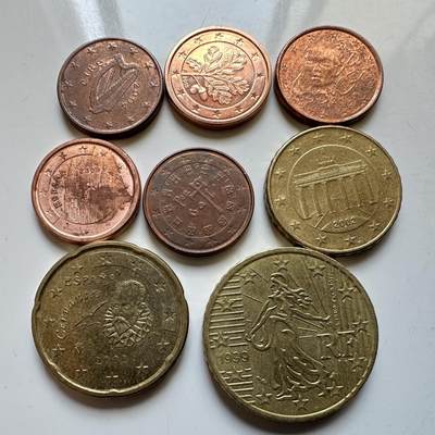 🌹外币初藏🌹🐯2026年第29场   欧元纪念币 接代拍 - 欧分一组8枚