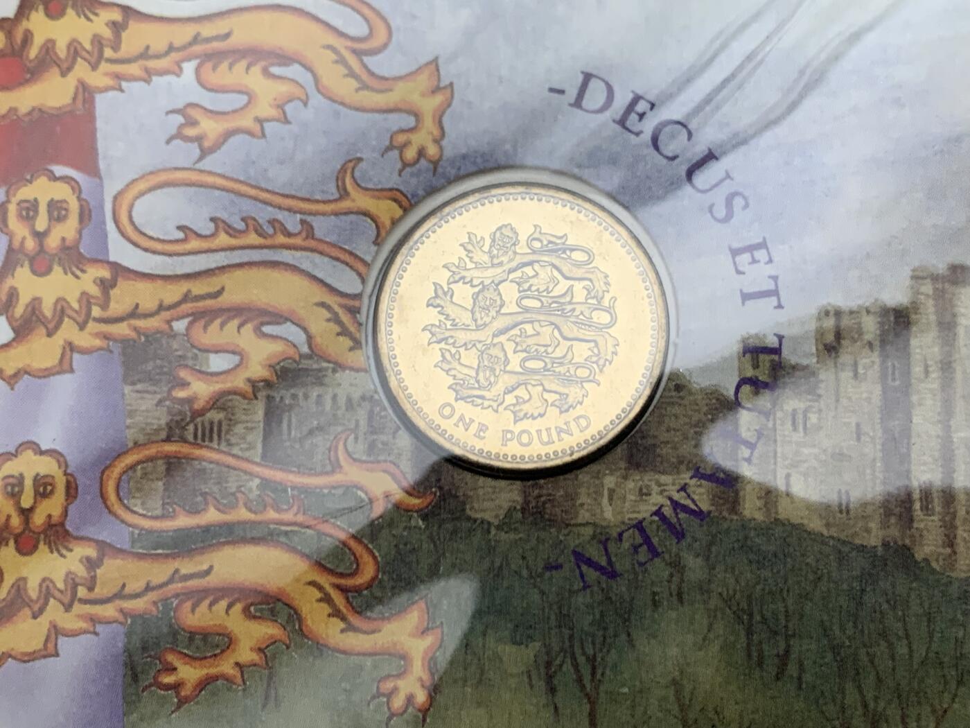 《竞宝斋》第471场 周日，周一，周二 3场连拍 （全场包邮）欢迎送拍 四枚一组 1995-1997年英国1英镑邮币封首日封 英格兰 苏格兰 威尔士 北爱尔兰徽章 神兽系列