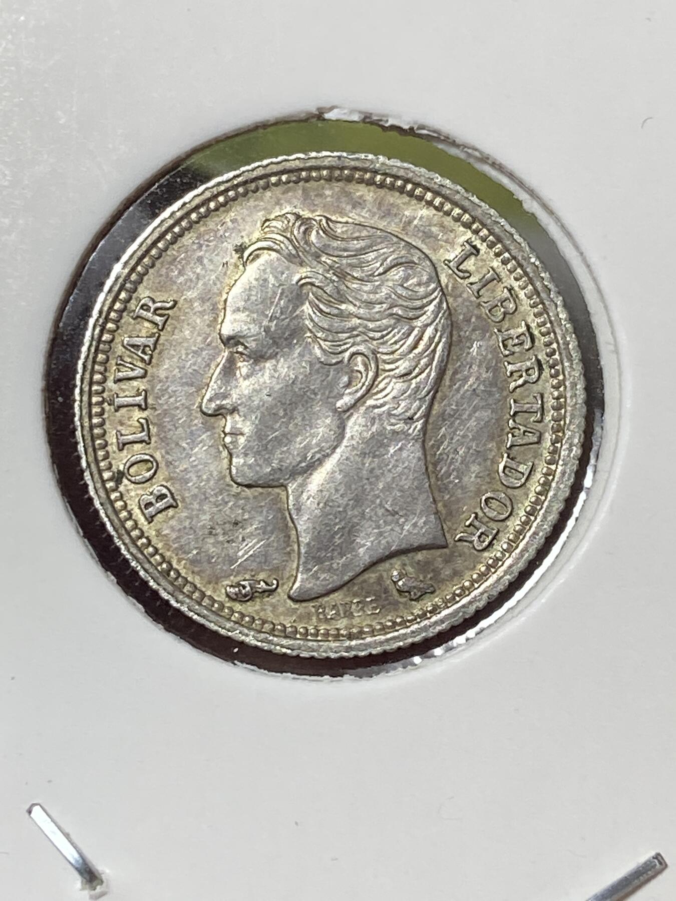 2026年第三十六场(总第二百零五场）外国精品纸夹币场(免佣金) 好品–委内瑞拉🇻🇪1960单年份25分银币(第二版，835高银)