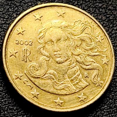泉币菌-第211场-拍品多 请提前出价（工作最近较忙 发货不及时，望理解） - 欧元 意大利2002年10欧分铜币 女神维纳斯 19.75MM 