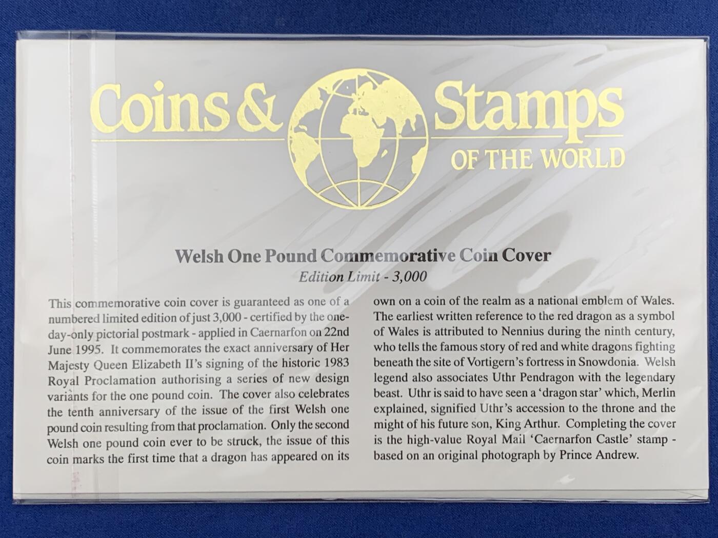 《竞宝斋》第471场 周日，周一，周二 3场连拍 （全场包邮）欢迎送拍 四枚一组 1995-1997年英国1英镑邮币封首日封 英格兰 苏格兰 威尔士 北爱尔兰徽章 神兽系列