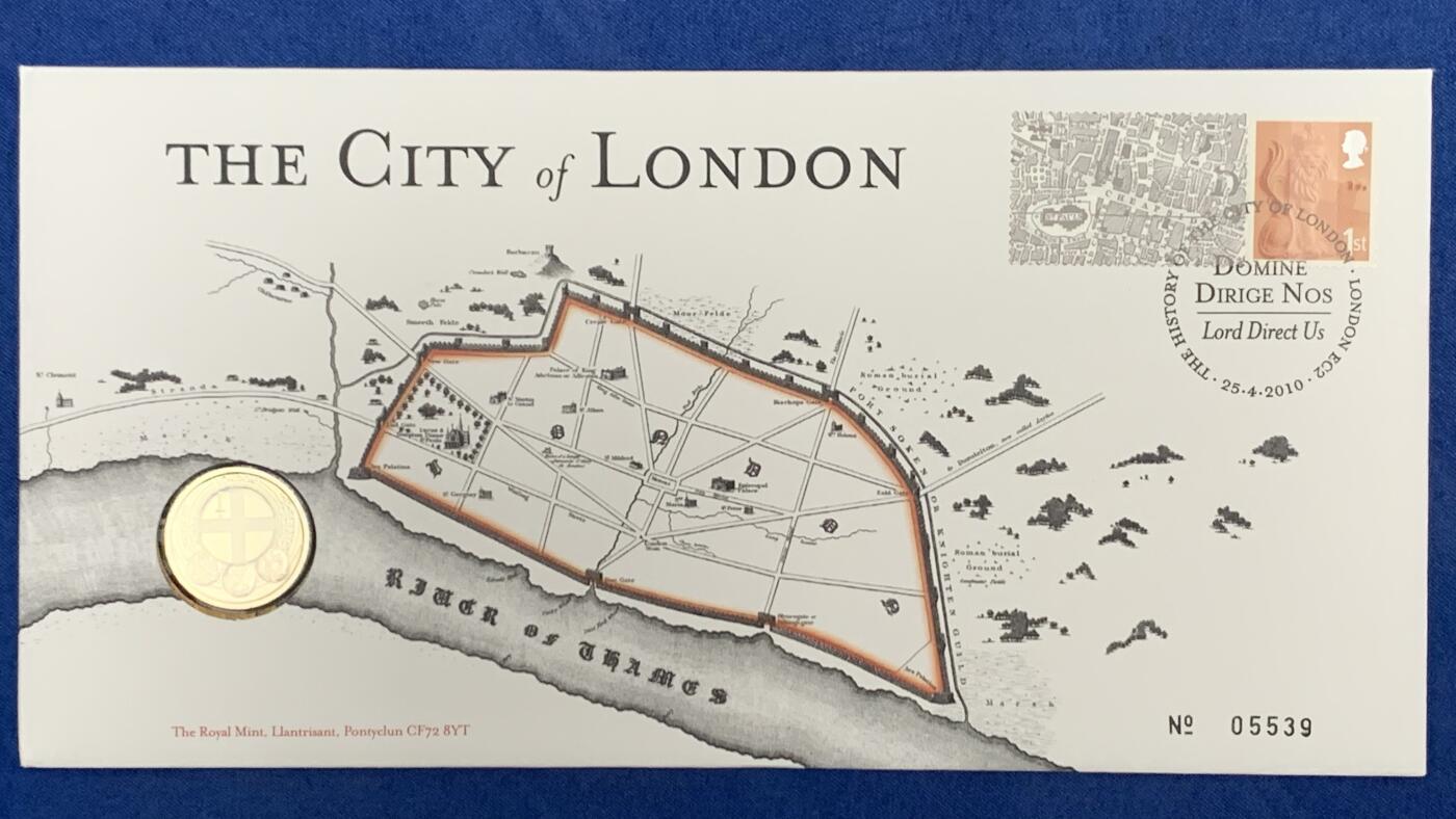 《竞宝斋》第471场 周日，周一，周二 3场连拍 （全场包邮）欢迎送拍 四枚一组 2010-2012年英国1英镑邮币封首日封 城市系列