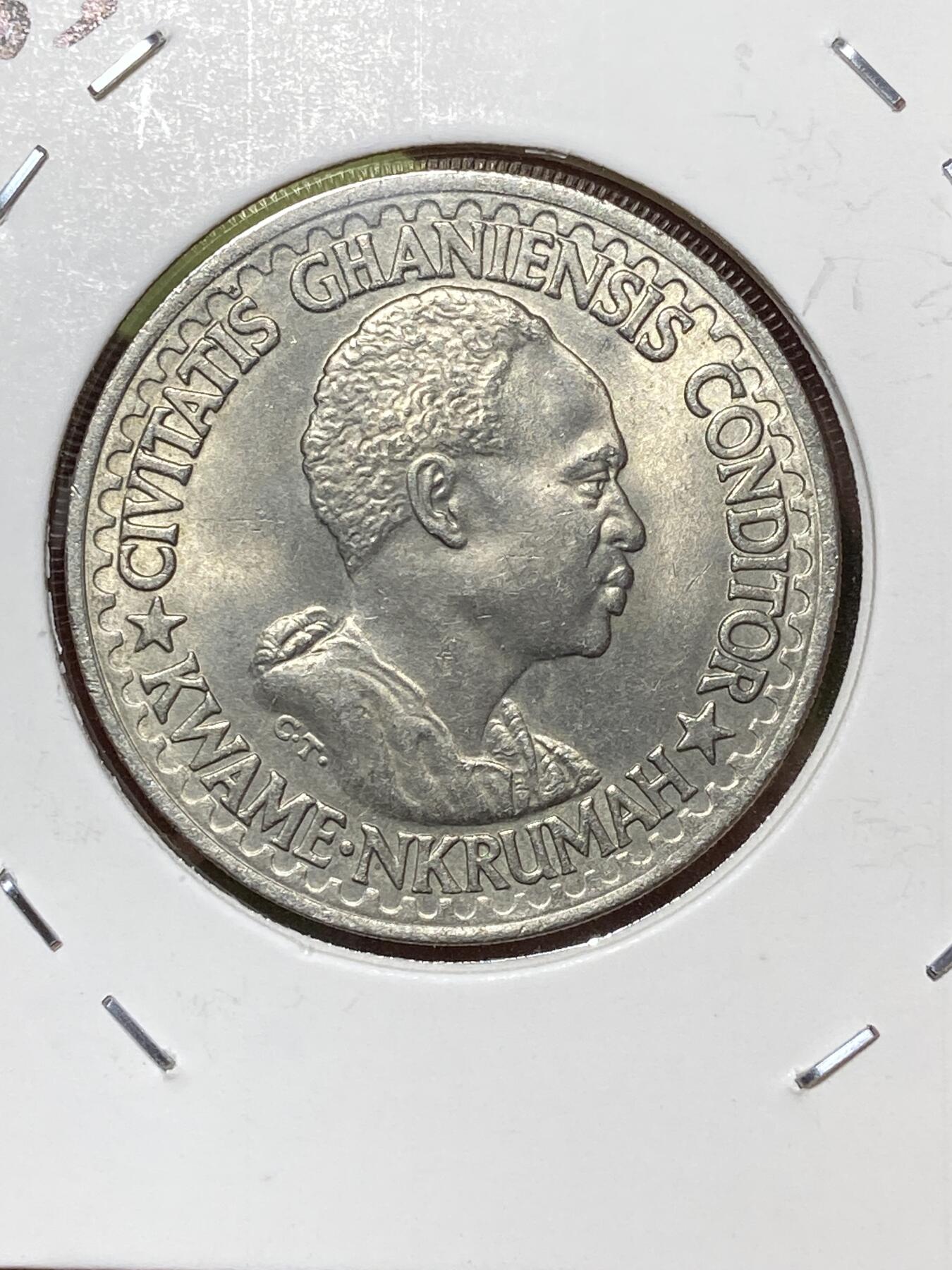 2026年第三十六场(总第二百零五场）外国精品纸夹币场(免佣金) 稀少好品–加纳🇬🇭1965单年份25比塞瓦(第二套流通硬币)