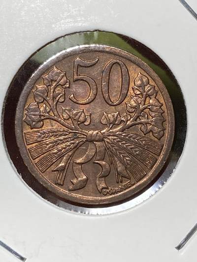 2026年第三十六场(总第二百零五场）外国精品纸夹币场(免佣金) - 带光好品–捷克斯洛伐克1947年50赫勒(二战前第二套第一版，青铜材质版)