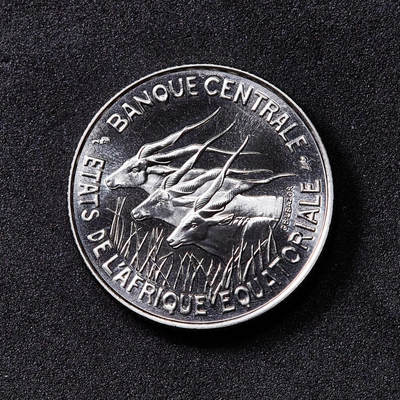 【俄甄集藏】2026年(049)03-18星期三 晚 19:30 全场包邮 - 法属赤道非洲国家1966年中央银行100法郎样币，铜镍币，转光品相