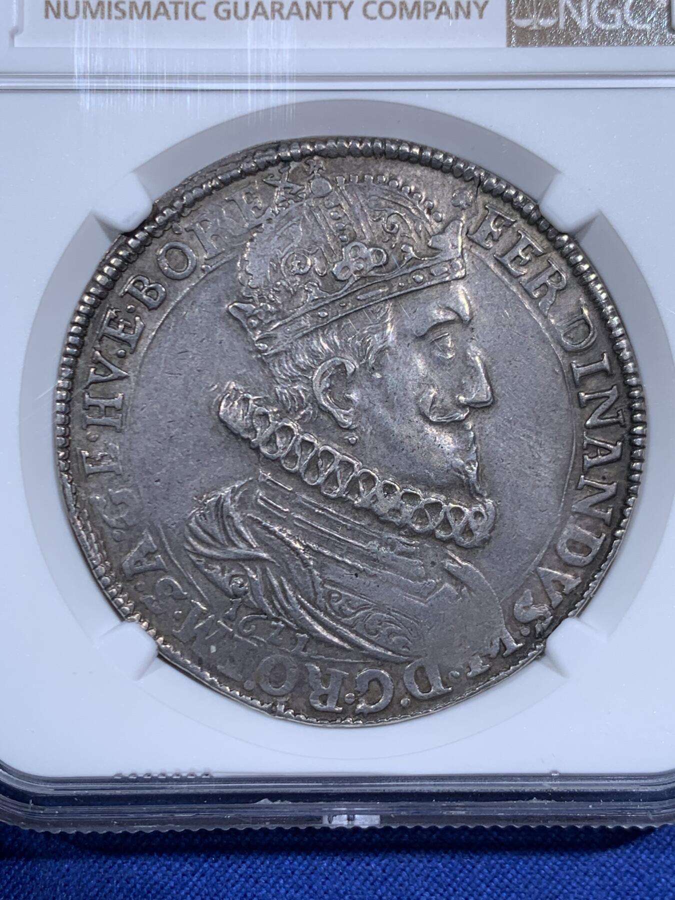 《竞宝斋》第471场 周日，周一，周二 3场连拍 （全场包邮）欢迎送拍 季军分 NGC AU50  奥地利帝国 1621年  斐迪南二世 泰勒大银币 高点清晰 最高分只有AU55