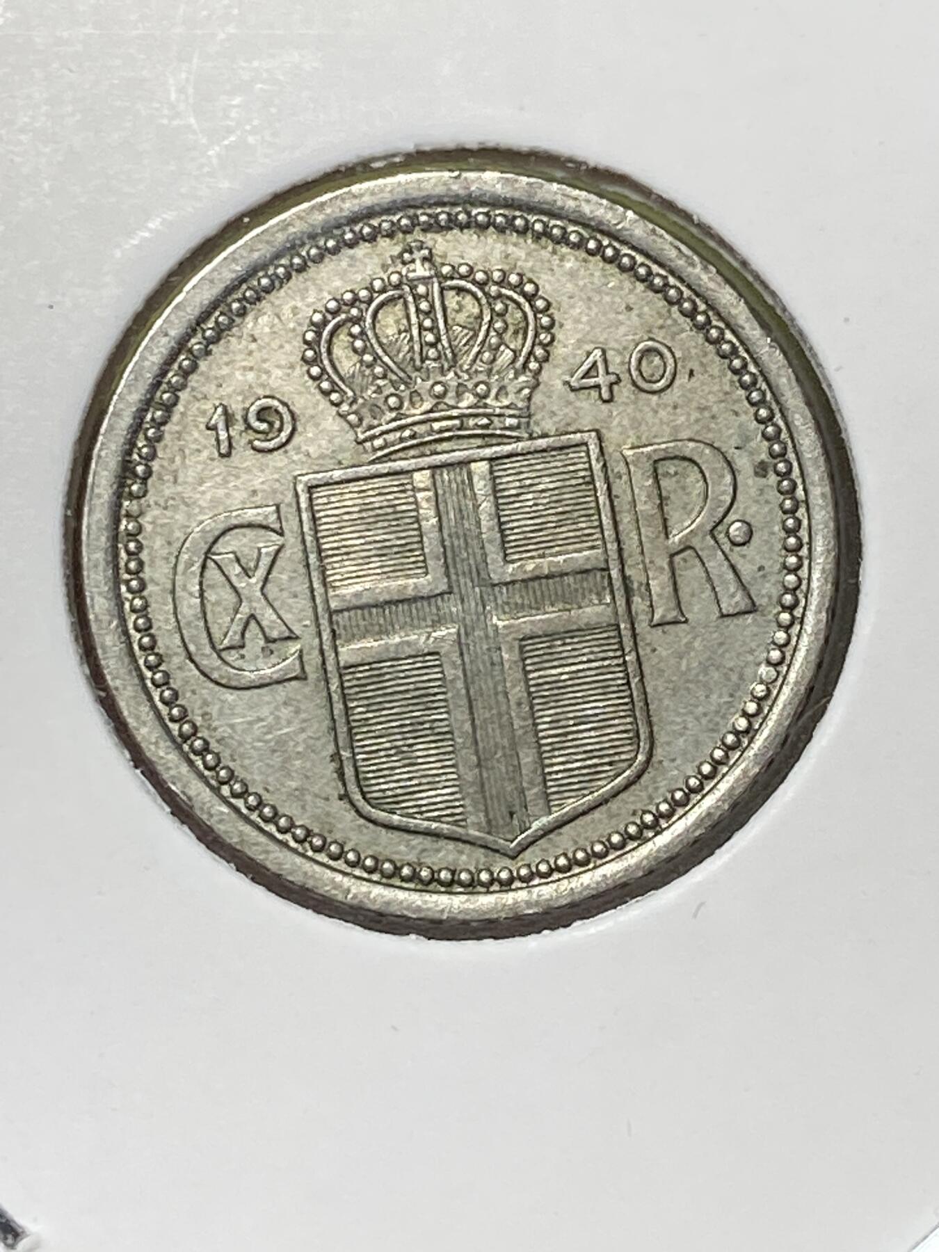 2026年第三十六场(总第二百零五场）外国精品纸夹币场(免佣金) 丹属冰岛王国🇮🇸1940单年份25奥拉(克里斯蒂安十世时期，无标版)