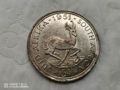 银币 - 1951年南非5先令大银币