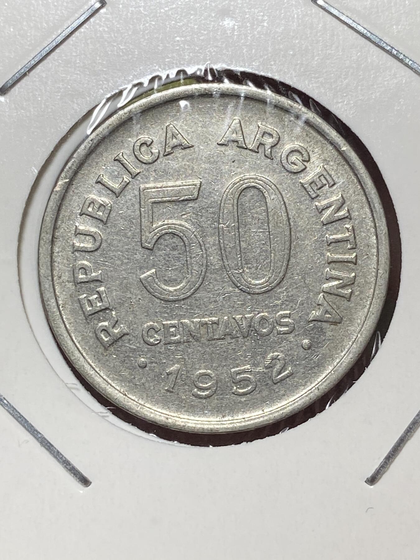 2026年第三十六场(总第二百零五场）外国精品纸夹币场(免佣金) 阿根廷🇦🇷1952年50分(圣马丁版首发年)