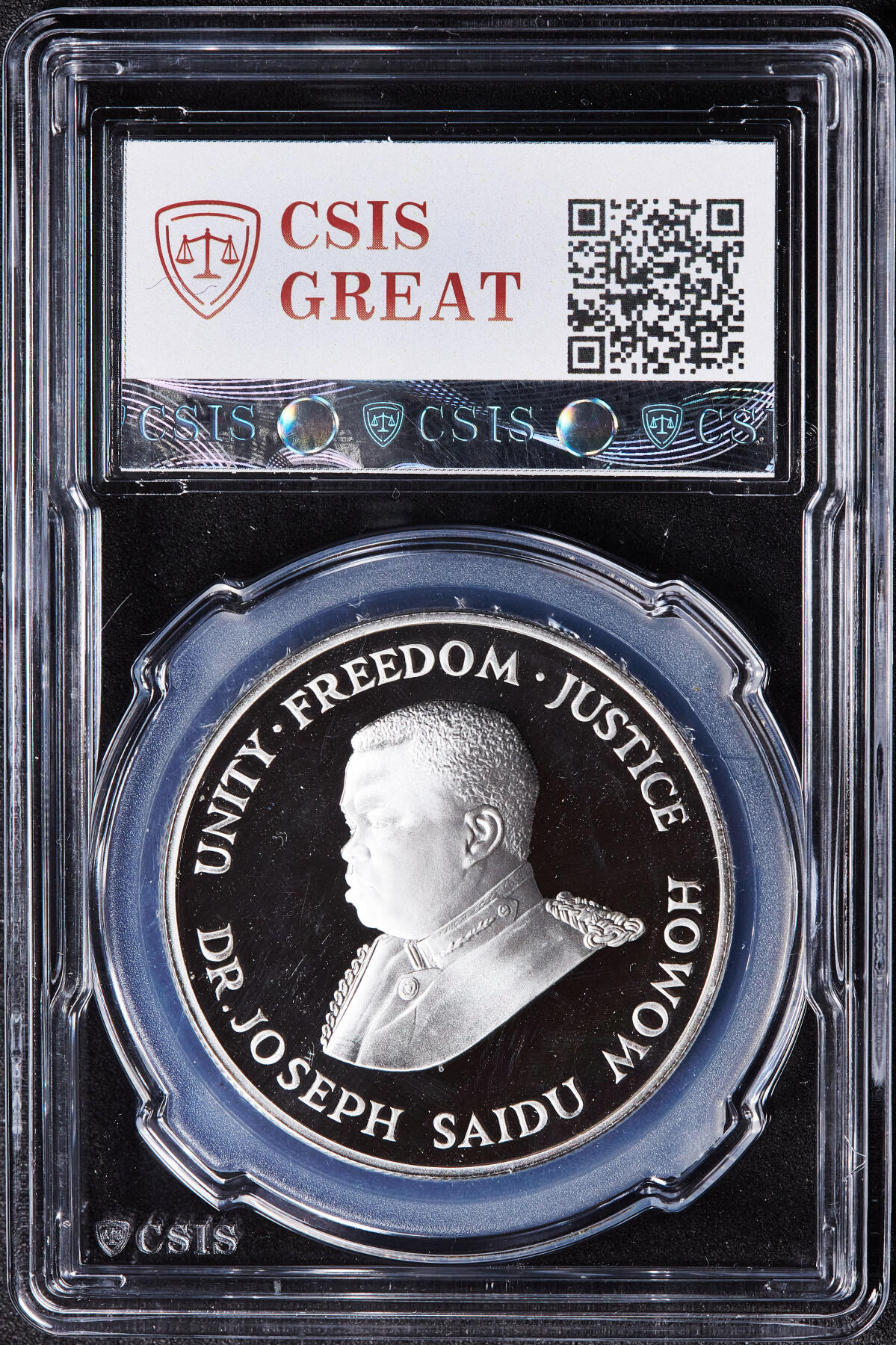 【俄甄集藏】2026年(049)03-18星期三 晚 19:30 全场包邮 塞拉利昂1987年总统约瑟夫·赛义杜·莫莫头像纪念野生动物保护基金-卑格米小河马10利昂精制大银币，重28.28克，92.5%银，发行量25000枚，设计精美