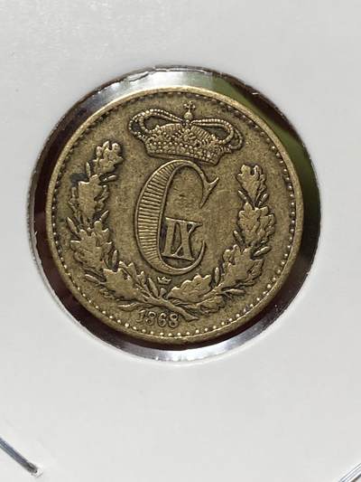 2026年第三十六场(总第二百零五场）外国精品纸夹币场(免佣金) - 丹麦王国🇩🇰1868单年份1/2国家货币斯基林(克里斯蒂安九世时期，c版皇冠标哥本哈根造)