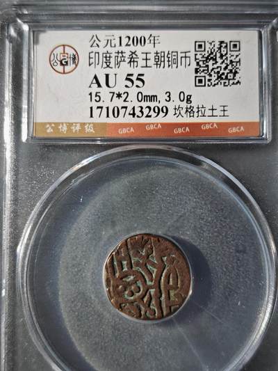 121期新疆红钱粟特钱币丝路钱币专场 - 印度萨希王朝铜币