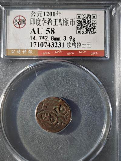 121期新疆红钱粟特钱币丝路钱币专场 - 印度萨希王朝铜币