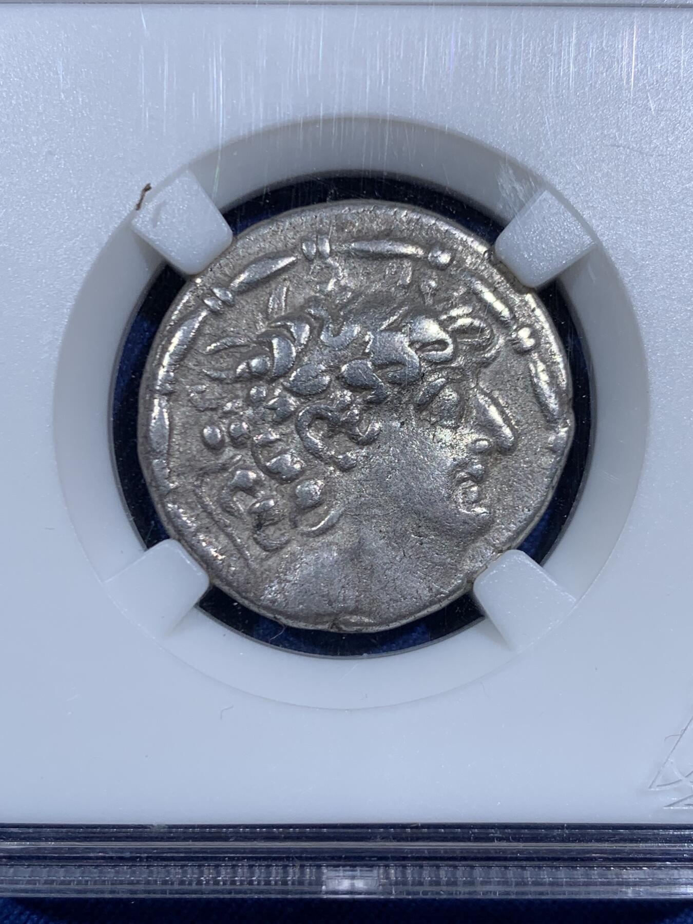 《竞宝斋》第471场 周日，周一，周二 3场连拍 （全场包邮）欢迎送拍 ZDGS Ch VF 古希腊塞琉古王国腓力一世4德拉克马银币