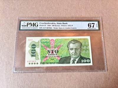 【Blue Auction】世界纸币精拍第795期——18级TOP拍卖/信誉/品质/专业/高效💫 - 捷斯 1989年100克朗  PMG67EPQ 