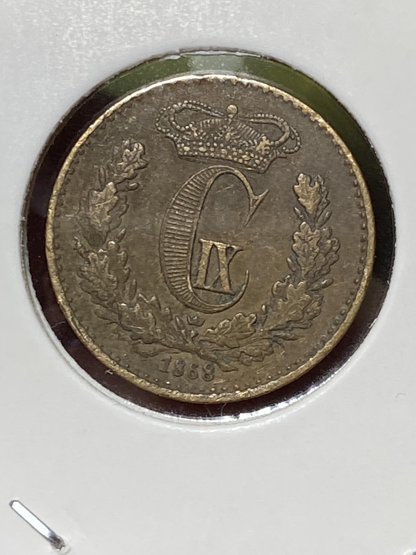 2026年第三十六场(总第二百零五场）外国精品纸夹币场(免佣金) 丹麦王国🇩🇰1868单年份1/2国家货币斯基林(克里斯蒂安九世时期，c版皇冠标哥本哈根造)