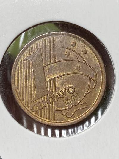 2026年第三十六场(总第二百零五场）外国精品纸夹币场(免佣金) - 巴西🇧🇷2001年1分(第一版，面值字母T全部在斜线内)