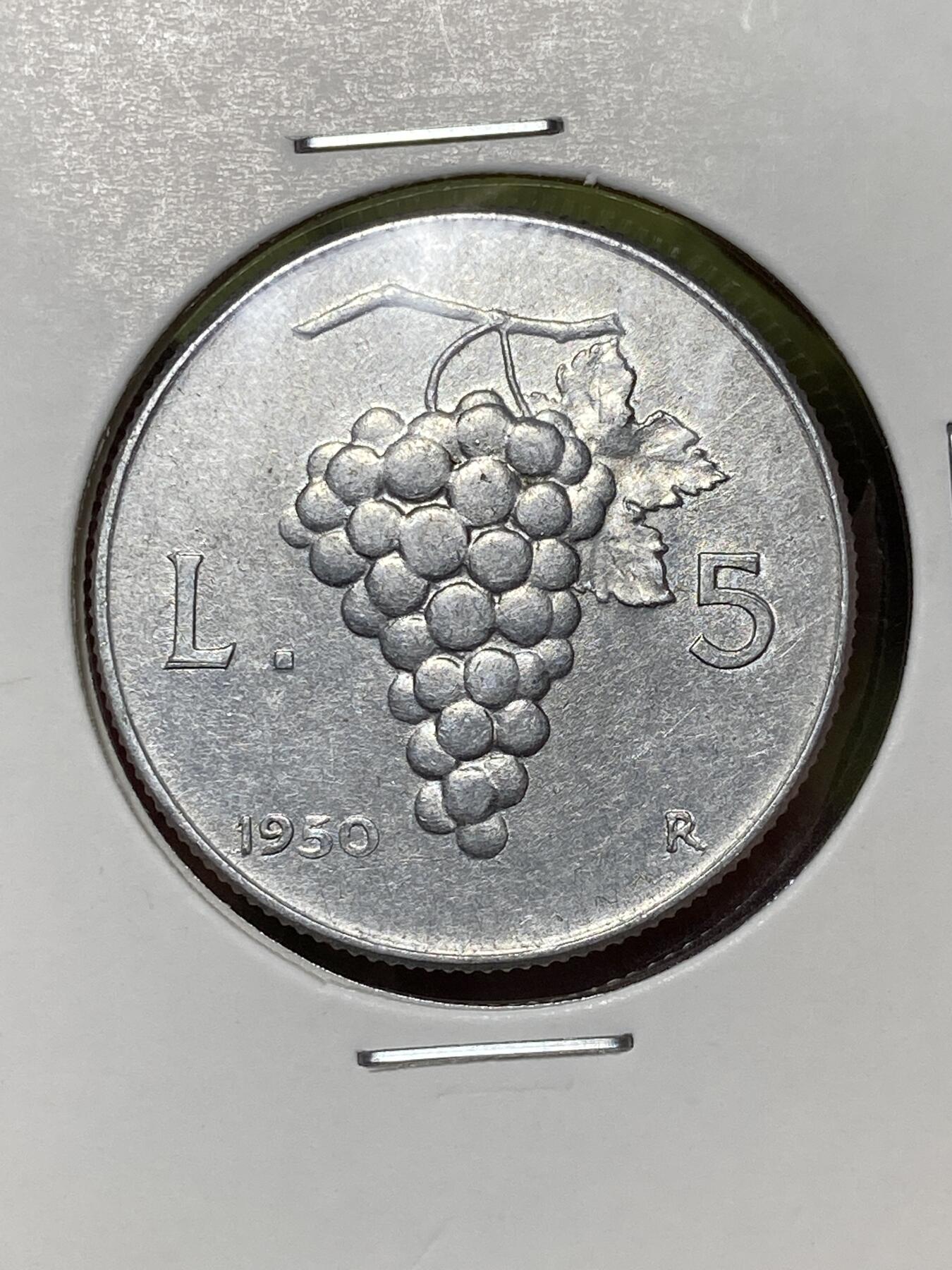 2026年第三十六场(总第二百零五场）外国精品纸夹币场(免佣金) 意大利🇮🇹1950年5里拉(二战结束至共和国过渡时期)