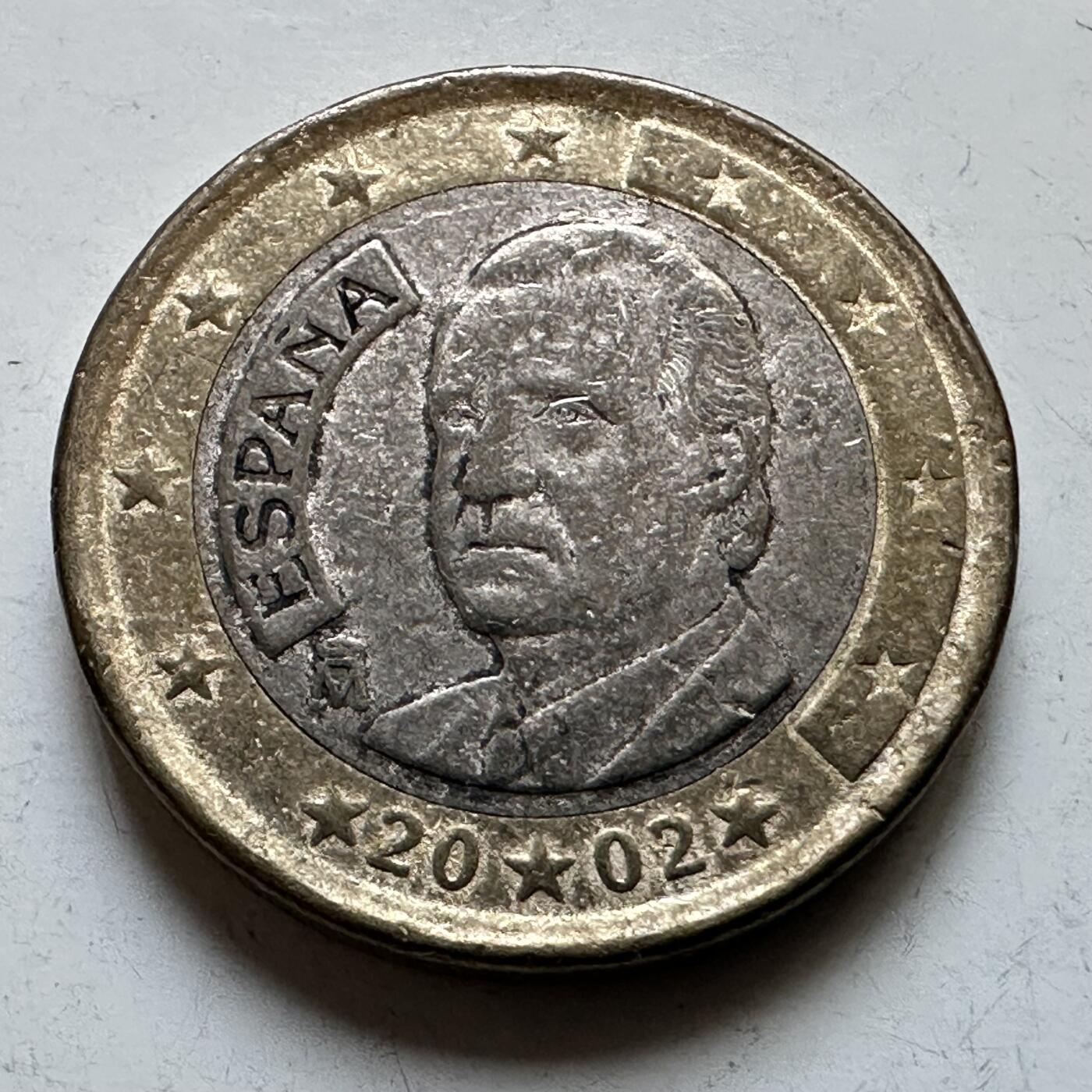 🌹外币初藏🌹🐯2026年第29场   欧元纪念币 接代拍 西班牙2002年一欧元 b