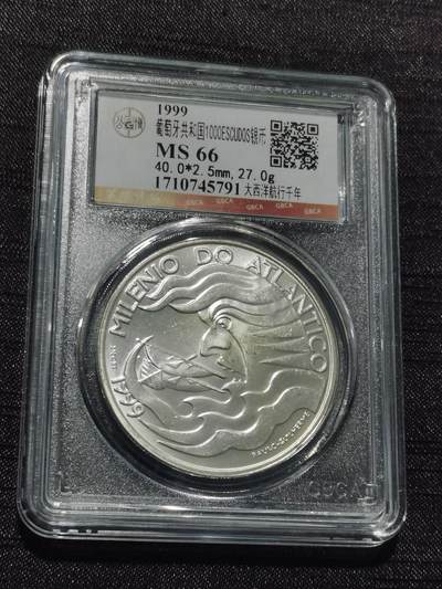 天下钱庄专场欢迎参拍 - 葡萄牙1000埃斯库多银币