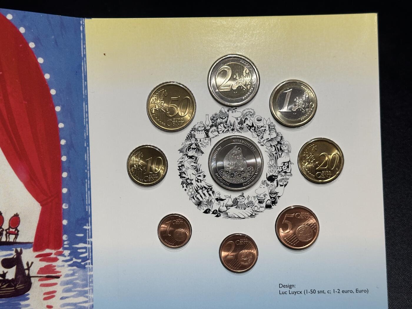 《外钞收藏家》第六百一十八期（精品场）（长期征集拍品、欢迎藏友们联系合作） 芬兰2004年8枚硬币+1枚纪念章（2欧元为欧盟东扩纪念币，含文学大师托芙詹森纪念章）