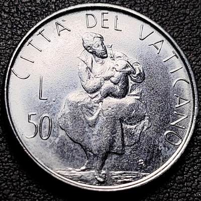 泉币菌-第212场-拍品多 请提前出价（工作最近较忙 发货不及时，望理解） - 原光极美 1982年 梵蒂冈城国 50里拉硬币 “慈爱/家庭”主题 21mm 4.5g