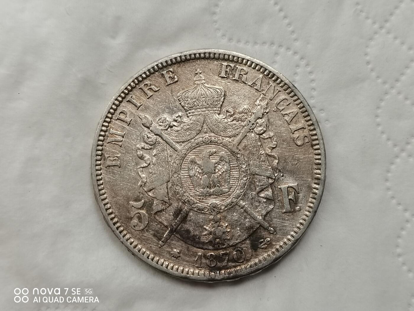 银币 1870年5法郎大银币