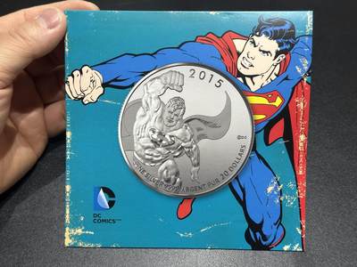 《外钞收藏家》第六百一十八期（精品场）（长期征集拍品、欢迎藏友们联系合作） - 加拿大2015年20加元经典名片超人卡装纪念精制银币（带原厂卡册8g纯银）
